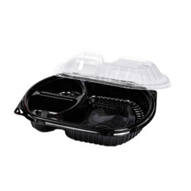 BARQUETTE  3 COMPARTIMENTS 1080 ml MICRO-ONDABLE AVEC COUVERCLE