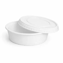 POT CRÈME BLANC  250 ml AVEC COUVERCLE PP