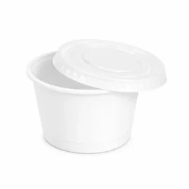 POT CRÈME BLANC  500 ml AVEC COUVERCLE PP