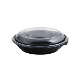 ASSIETTE FRAÎCHEUR ROND NOIR 800 ml PET / COUVERCLE VENDUE SÉPARÉMENT